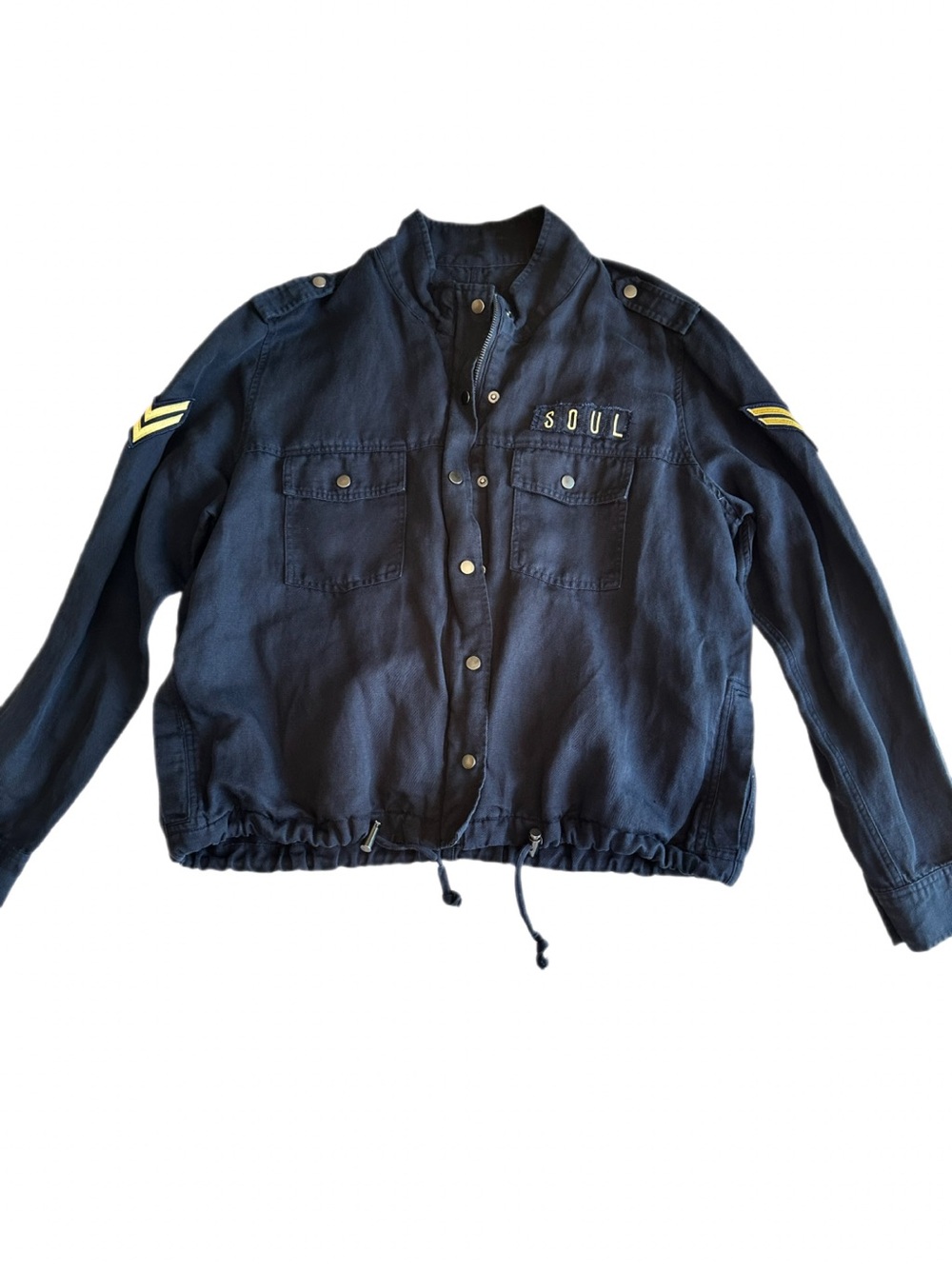 Rails Soul Military Utility Jacket Navy Linen  Women’s Size Large